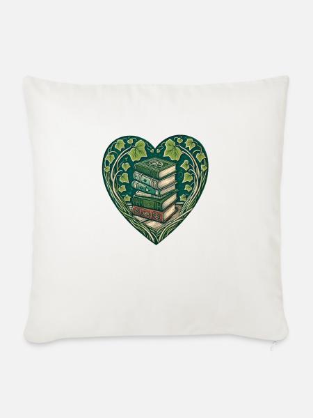 Bücherwurm - Sofakissenbezug 45 x 45 cm - Naturweiß 