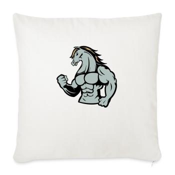 Cheval Fort - Housse de coussin décorative 45 x 45 cm - blanc nature - Devant