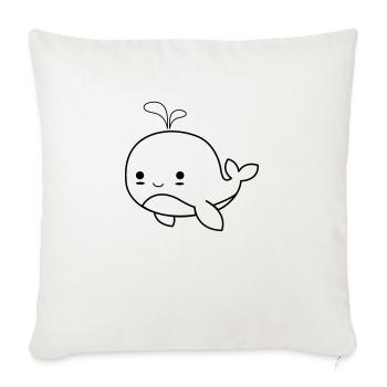 Baby Whale 01 - Sofa pillowcase 17,3'' x 17,3'' (45 x 45 cm) - natural white - Front