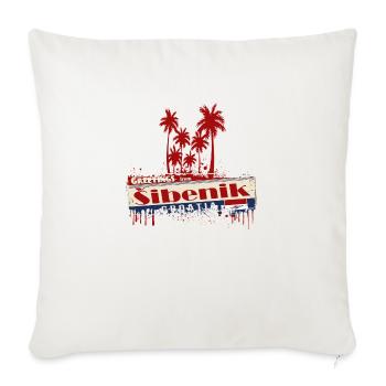 Croatie hrvatska croatie hrv hr sibenik drapeau - Housse de coussin décorative 45 x 45 cm - blanc nature - Devant