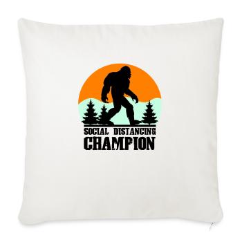 big foot social distancing - Sofa pillowcase 17,3'' x 17,3'' (45 x 45 cm) - natural white - Front