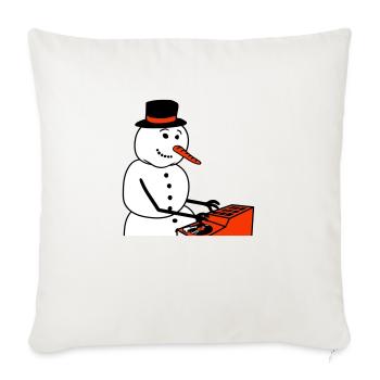 Winter DJ Snowman Mixer Mixer Music Party - Sofa pillowcase 17,3'' x 17,3'' (45 x 45 cm) - natural white - Front