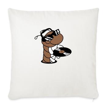 DJ Caterpillar Vinyle Disque Lunettes De Soleil Musique de Fête - Housse de coussin décorative 45 x 45 cm - blanc nature - Devant