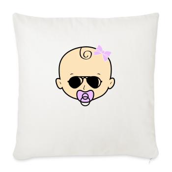 Lunettes de soleil pour bébé fille - Housse de coussin décorative 45 x 45 cm - blanc nature - Devant