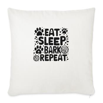 Manger Dormir Écorce Répéter - Housse de coussin décorative 45 x 45 cm - blanc nature - Devant