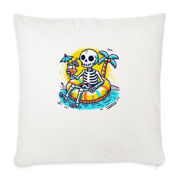 Squelette avec anneaux flottants - Design d’été amusant - Housse de coussin décorative 45 x 45 cm - blanc nature - Devant