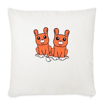 2 chiens équipe assis deux amis équipage heureux - Housse de coussin décorative 45 x 45 cm - blanc nature - Devant