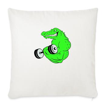 fitness crocodile 02 - Sofakissenbezug 45 x 45 cm - Naturweiß  - Vorne