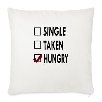 SINGLE noir blanc HUNGRY - Housse de coussin décorative 45 x 45 cm - blanc nature - Devant