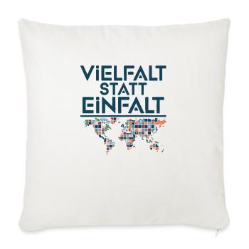 Vielfalt statt Einfalt 2 - Sofakissenbezug 45 x 45 cm - Naturweiß  - Vorne