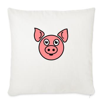 Pig - Sofakissenbezug 45 x 45 cm - Naturweiß  - Vorne