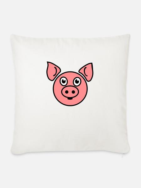 Pig - Sofakissenbezug 45 x 45 cm - Naturweiß