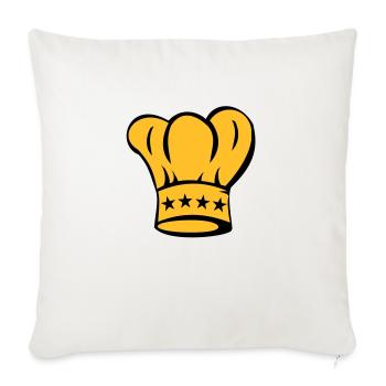 Star Chef - Cuisinier - cuire - chapeau de chef - Housse de coussin décorative 45 x 45 cm - blanc nature - Devant