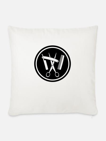 Friseur Zunftzeichen negativ - Sofakissenbezug 45 x 45 cm - Naturweiß