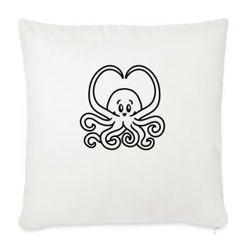 Coeur Squid - ligne - Housse de coussin décorative 45 x 45 cm - blanc nature - Devant