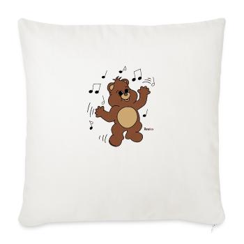Tanzbär - Sofakissenbezug 45 x 45 cm - Naturweiß  - Vorne