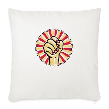Poing peint une femme avec rouge - Housse de coussin décorative 45 x 45 cm - blanc nature - Devant