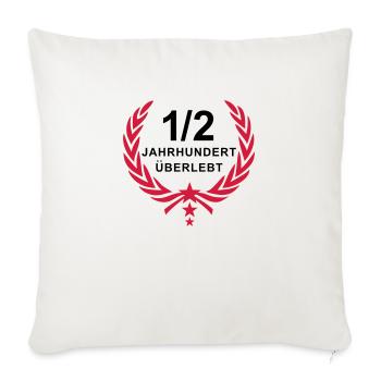 Siegerkranz - 1/2 century (50 years) survived - Sofa pillowcase 17,3'' x 17,3'' (45 x 45 cm) - natural white - Front