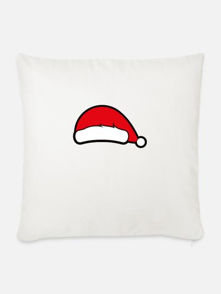 Weihnachtsmütze - Sofakissenbezug 45 x 45 cm - Naturweiß
