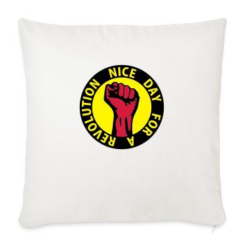 3 colors - nice day for a revolution - against - Housse de coussin décorative 45 x 45 cm - blanc nature - Devant