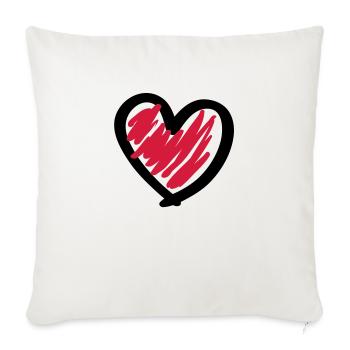 heart_design_f2 - Housse de coussin décorative 45 x 45 cm - blanc nature - Devant