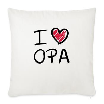 I love pépé - Housse de coussin décorative 45 x 45 cm - blanc nature - Devant