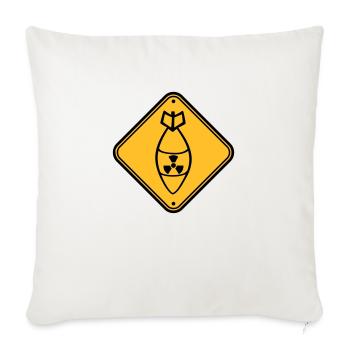 bouclier danger attention attention bombe atomique - Housse de coussin décorative 45 x 45 cm - blanc nature - Devant