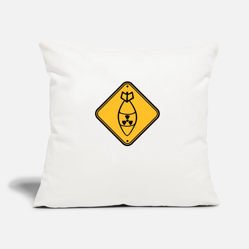 shield danger caution warning caution atomic bomb r Sofa pillowcase 17,3'' x 17,3'' (45 x 45 cm)