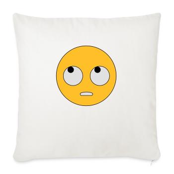 Emoji dein Ernst - Der Augenroller - Sofakissenbezug 45 x 45 cm - Naturweiß  - Vorne