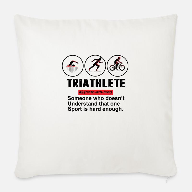 TRIATHLETE DEFINITION - Sofakissenbezug 45 x 45 cm - Naturweiß