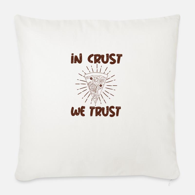 IN CRUST WE TRUST - Sofakissenbezug 45 x 45 cm - Naturweiß