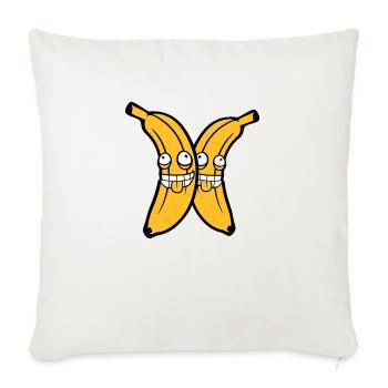 2 friends team couple banana fruit crazy grimace - Sofa pillowcase 17,3'' x 17,3'' (45 x 45 cm) - natural white - Front