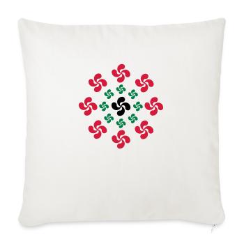 croix basque lauburu - Housse de coussin décorative 45 x 45 cm - blanc nature - Devant