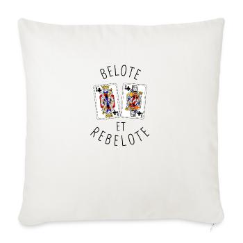 Belote et rebelote02 - Housse de coussin décorative 45 x 45 cm - blanc nature - Devant