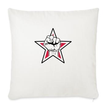Étoile fist - fist liberté, lutter contre la - Housse de coussin décorative 45 x 45 cm - blanc nature - Devant