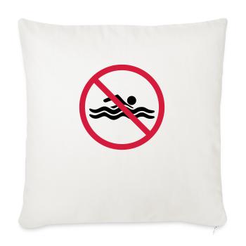 nage interdite zone d'alerte sans bouclier - Housse de coussin décorative 45 x 45 cm - blanc nature - Devant