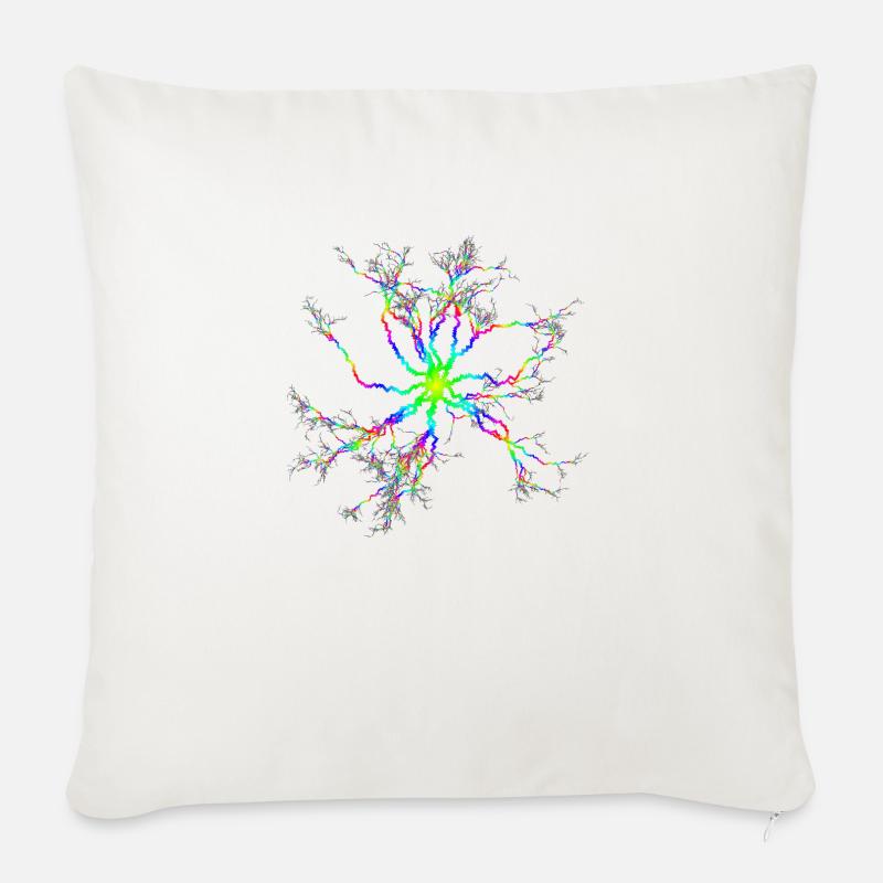 Blitz Gewitter psychedelisch psy Goa trance - Sofakissenbezug 45 x 45 cm - Naturweiß 