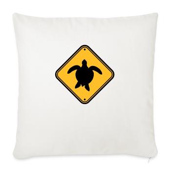Attention zone d'avertissement Attention Attention aux déchets - Housse de coussin décorative 45 x 45 cm - blanc nature - Devant