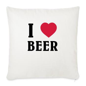 I Love Beer - Sofa pillowcase 17,3'' x 17,3'' (45 x 45 cm) - natural white - Front