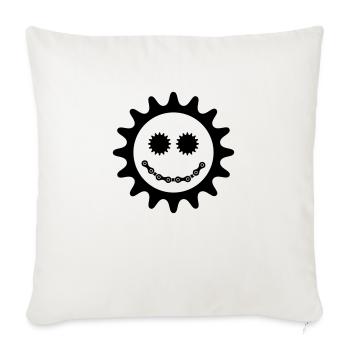 Bike Smiley - Sofa pillowcase 17,3'' x 17,3'' (45 x 45 cm) - natural white - Front