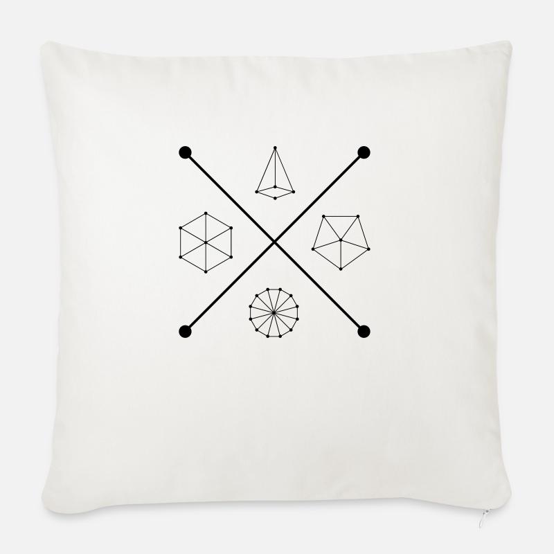 Geometry - Sofa pillowcase 17,3'' x 17,3'' (45 x 45 cm) - natural white