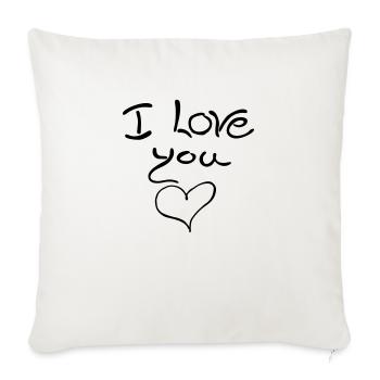 I love you, love, heart, i love you, Spring - Sofa pillowcase 17,3'' x 17,3'' (45 x 45 cm) - natural white - Front