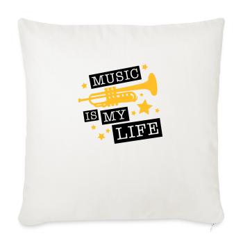 trompete_music_is_life_ge2 - Housse de coussin décorative 45 x 45 cm - blanc nature - Devant