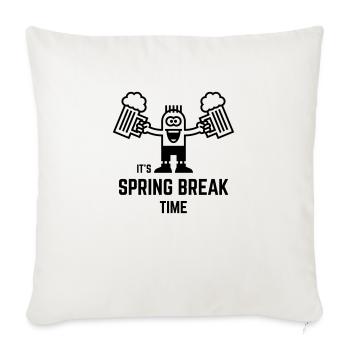 C’est la semaine de relâche (Bière / 1C) - Housse de coussin décorative 45 x 45 cm - blanc nature - Devant