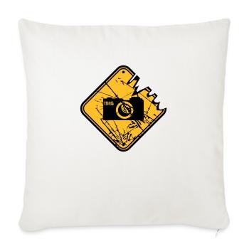 Danger warning sign camera - Sofa pillowcase 17,3'' x 17,3'' (45 x 45 cm) - natural white - Front