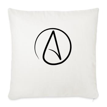 Atheism Symbol - Sofa pillowcase 17,3'' x 17,3'' (45 x 45 cm) - natural white - Front