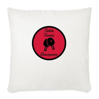 Table Tennis - Ping Pong - Sport - Racket - Ball - Housse de coussin décorative 45 x 45 cm - blanc nature - Devant