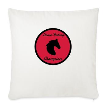 Equitation / Cheval / Cavalier / Equestre - Housse de coussin décorative 45 x 45 cm - blanc nature - Devant