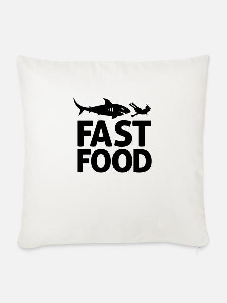 fast food - Sofakissenbezug 45 x 45 cm - Naturweiß