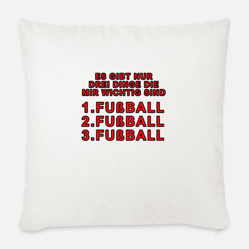 Fußball Sprüche - Sofakissenbezug 45 x 45 cm - Naturweiß 